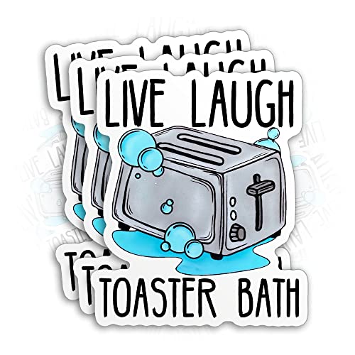 Live Laugh Toaster Stickers - 3Pcs 2 Inch Waterproof Vinyl Decals
