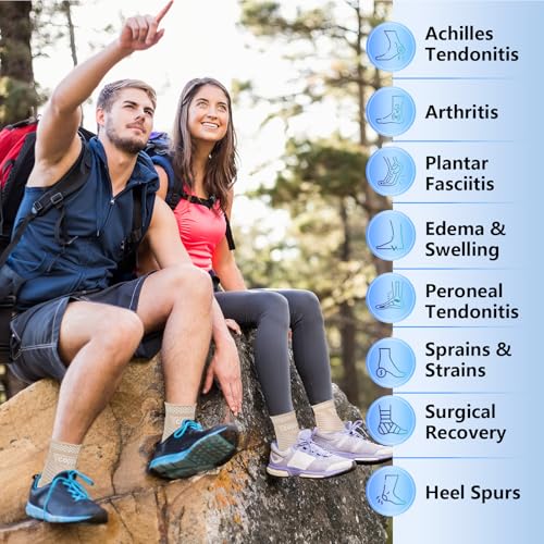 Adjustable Copper Ankle Brace for Men & Women - Large Skin Tone