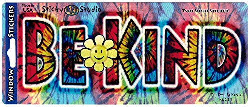 Be Kind Tie Dye Window Sticker - 6.5" x 2.25" Decal
