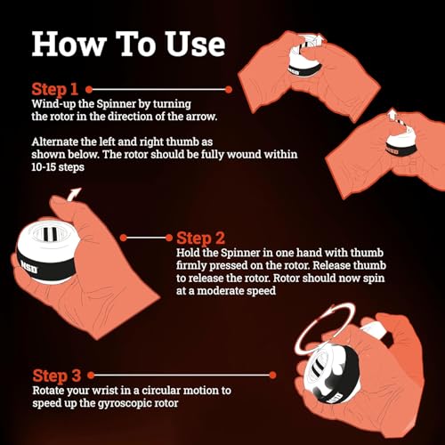 Gyroscopic Hand Exerciser with Speedometer - Up to 18,000 RPM