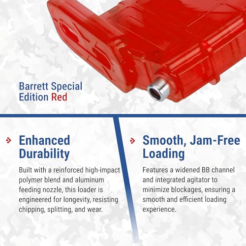 500 Round Airsoft BB Speed Loader - Barrett Special Edition Red