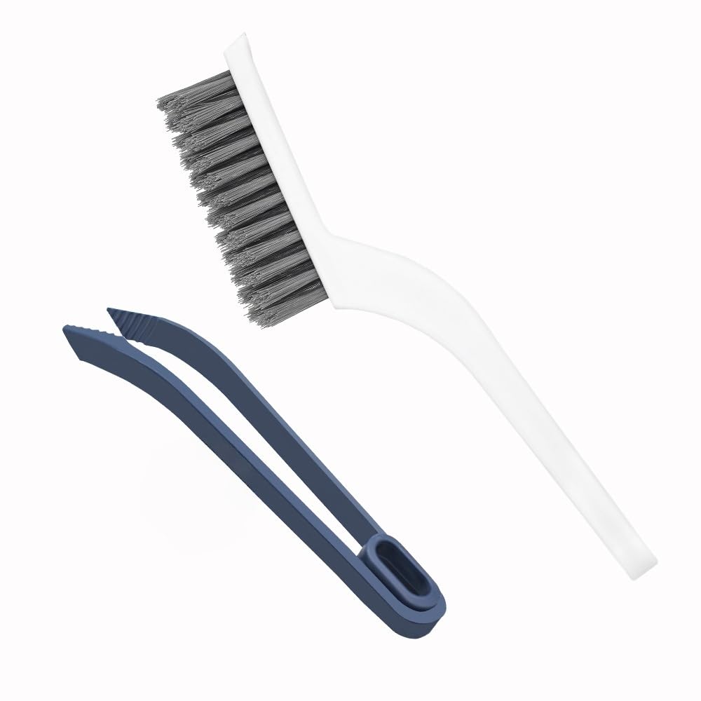 53''Grout Cleaner Brush with Long Handle,2 in 1 V-Shape Grout Line Scrubber 180°Adjustable for Crevice, Tile Line, Shower, Kitchen, Bathroom
