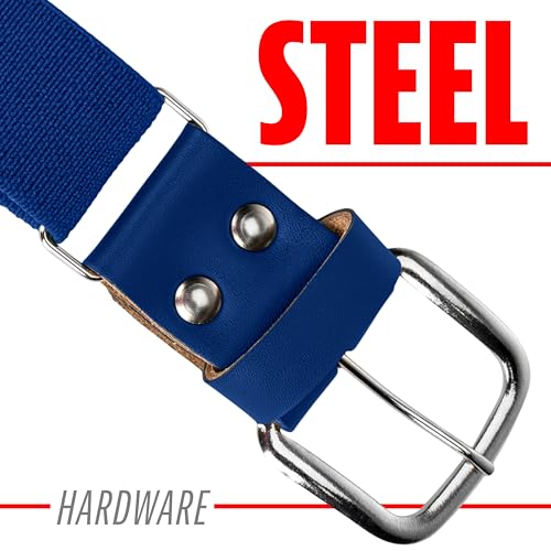 Adjustable Baseball & Softball Belt - Elastic Uniform Accessory - 22"-42" Royal