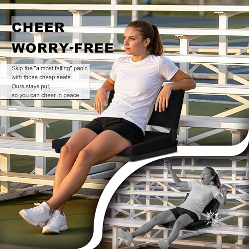 Stadium Seats with Back Support & Thick Cushion - Black, 1 PC