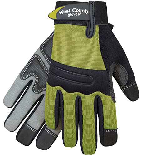 West County Gardener Chester Protective Gear 044S/M Women's Landscape Gloves ? Medium, Stem, Work Gloves w/Neoprene Knuckle, Anti-Slip Palms, Reinforced Thumb & Fingertips