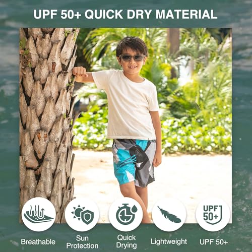 Kanu Surf Boys' Vertigo Black 5-6 Swim Trunks UPF 50+ Quick Dry Beach Swimwear