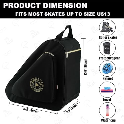 Skate Bag for Ice, Inline, Roller & Quad Skates - Waterproof & Durable