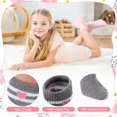 Kids Athletic Crew Socks - 6 Pairs for Girls