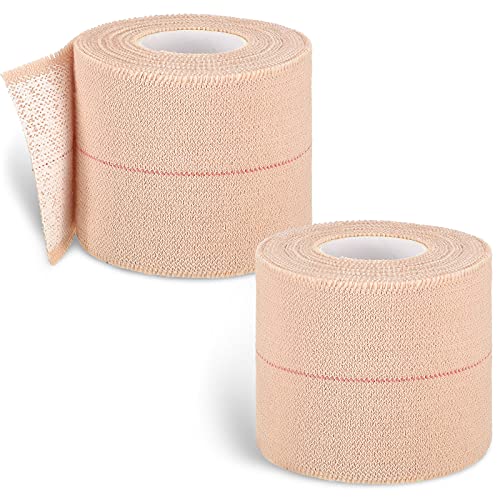Nuanchu 2 Rolls Adhesive Elastic Tape Bandage Wrap, Inch Wide, Apricot