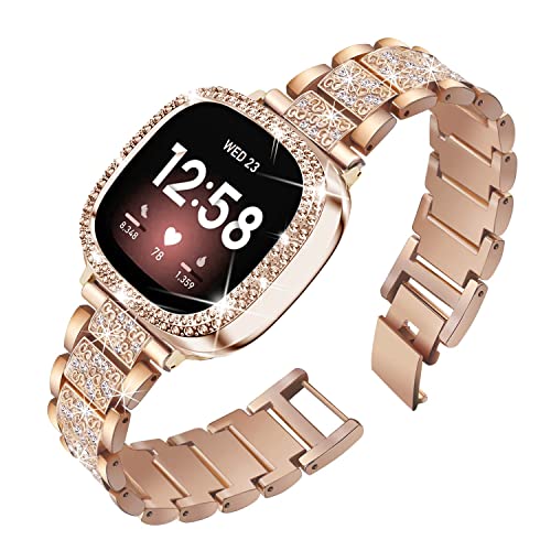 Rose Gold Bling Watch Band for Fitbit Versa 4 / Sense 2 - TUV PLNT