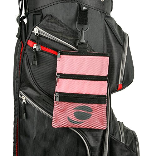 Orlimar Blush Pink Detachable Golf Accessory Pouch with 3 Zippered Pockets