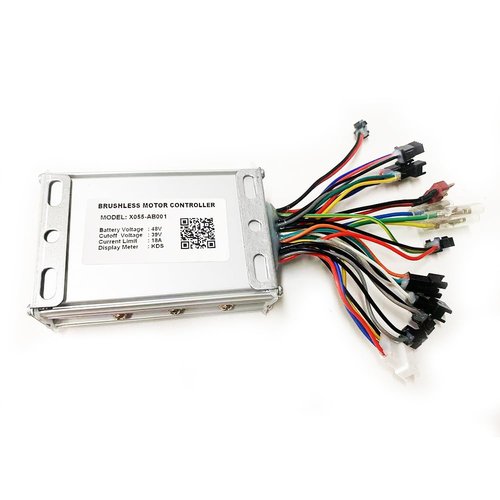Electric Bicycle Controller X055-AB001 DC48V 18A Motor Speed Brushless Controller for Electric Bicycle E-Bike Scooter Display Meter KDS Aluminium Alloy