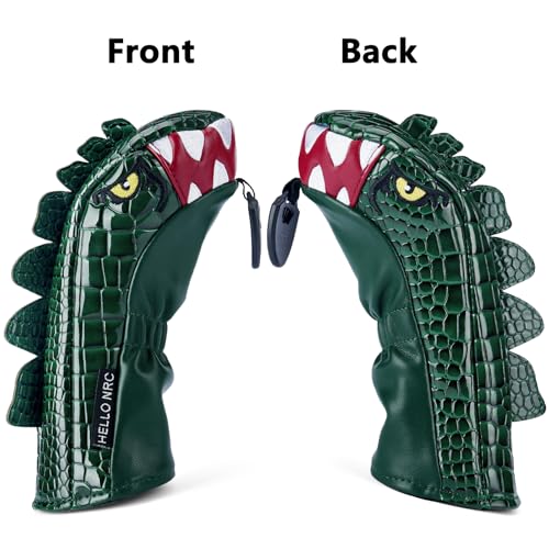 Gbourly Golf Club Hybrid Headcover with Tyrannosaurus Rex Design, P/U Leather, Interchangeable Numbers U2-U6