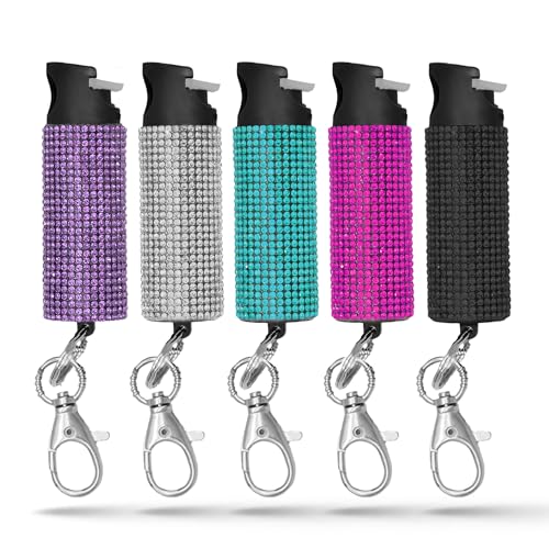 Guard Dog Security Bling it On Pepper Spray Keychain with Safety Twist Top Mini and Easy Carry Lightweight and Fashionable Maximum Police Strength OC Spray 16 Feet Range 0.5 fl oz