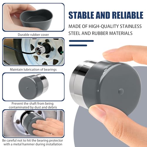 Trailer Bearing Dust Cap Protector for Bearing Buddy – 2 Pack, Stainless