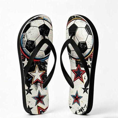 USA Soccer Flip Flops - American Flag Eagle Sandals - 6.5-7 Women/5.5-6 Men