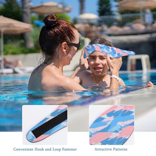 Kids Swim Headband - Neoprene Water Earplug Guard, Medium Tie-dye Blue