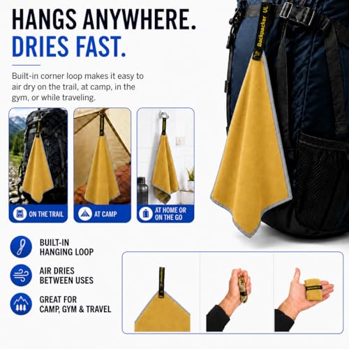 Ultralight Quick Dry Microfiber Towel - Yellow, Small