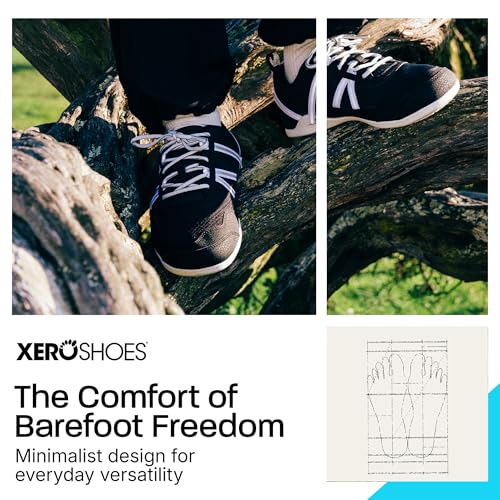 Men's Barefoot Athletic Sneakers - Xero Shoes Prio 9.5 Black/White