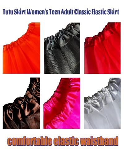 Tutu Skirt for Women & Teens - Short Elastic Tulle Dress - Black