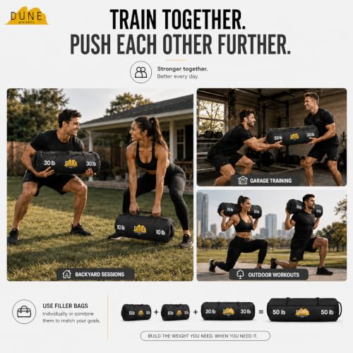 Sandbags for Working Out - Unfilled Small (10-50 lbs) Dark Gray