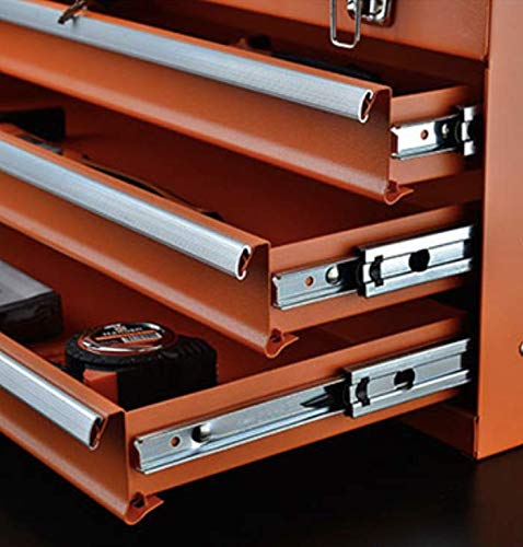 Edward Tools Portable Metal Tool Box with Drawers 20”- Keyed Center Lock for Security - Powder Coated Scratch Resistant Finish - Heavy duty chest latches - Full Extension Drawers