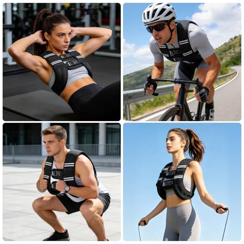 12lb Weighted Vest for Workout & Strength Training - Black