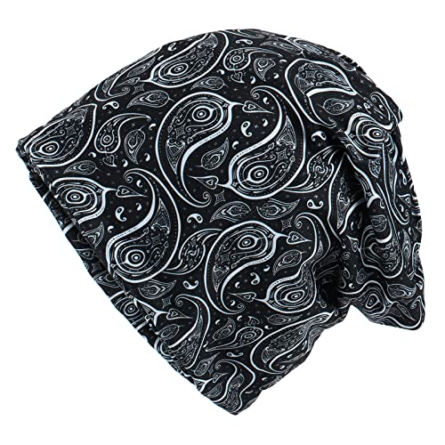 Turban Chemo Beanies for Women - Pre Tied Slouchy Cap - Medium Black