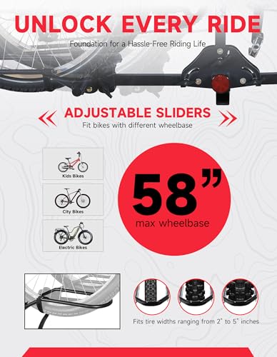 2-Bike Hitch Mount Rack for Cars & SUVs - 200LB Capacity