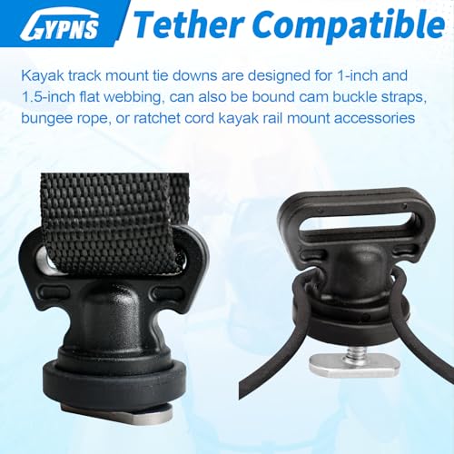Kayak Track Mount Vertical Tie Downs - 4 Pack for Secure Watercraft & Accessories