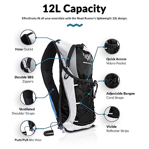 Lightweight Hydration Backpack with 2L Bladder - Black