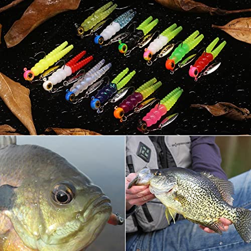 XFISHMAN Split-Tail Grub Kit 40 pcs. for Crappie & Panfish Fishing - Model THIS listing