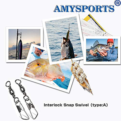 Stainless Steel Snap Swivel Fishing Barrel Connector - Size 12 (15lb) 50 pcs