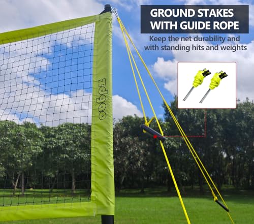 32FT Volleyball & Badminton Combo Set - Adjustable Height, Complete Outdoor Fun