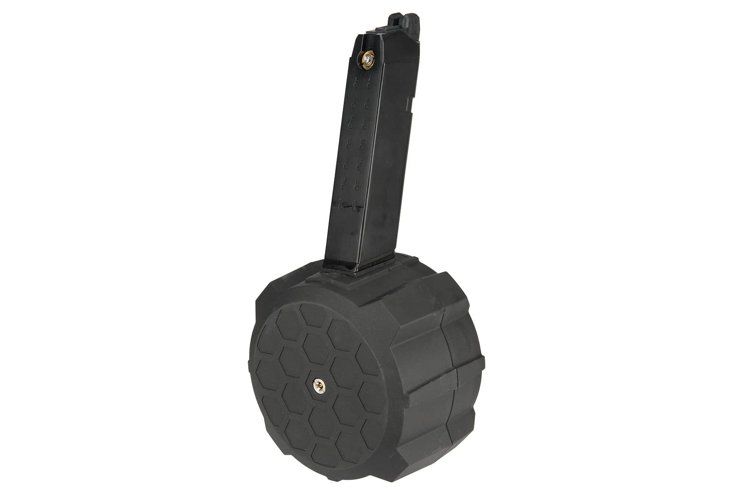 HFC 145 Round High Capacity Drum Mag 1911/AAP01/G18C/TM G Series Gas Airsoft Magazine (Color: Black/Brown)