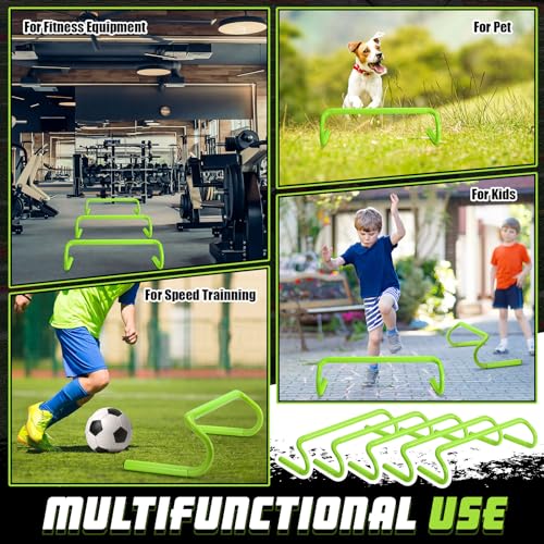Speed Agility Training Hurdles - 5 Pcs Detachable Green - 6 Inch