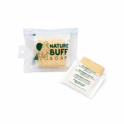 Nature Buff 2-Pack Biodegradable Soap Unscented Travel-Sized Camping Soap Bars -All-In-One Backpacking Essentials Outdoor Recreation Soap Bar and Washcloth