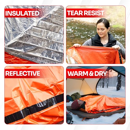 Emergency Sleeping Bag Mylar Bivy Sack Thermal Heat Survival Gear