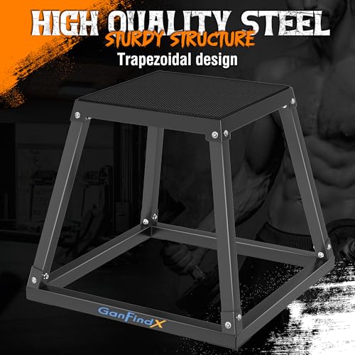 Heavy Duty Metal Plyometric Jump Box - 12/18/24" Adjustable Fitness Platform