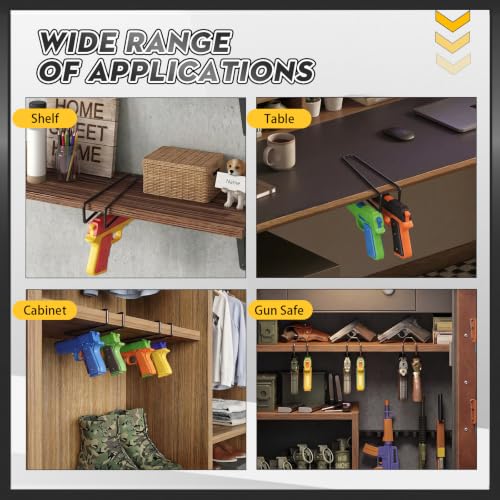 Gun Safe Pistol Rack Set 5 Double Layer Organizers for 10 Guns - Black