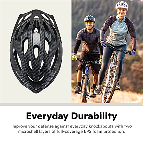 Adult Bike Helmet - Schwinn Thrasher, Carbon, Adjustable Fit