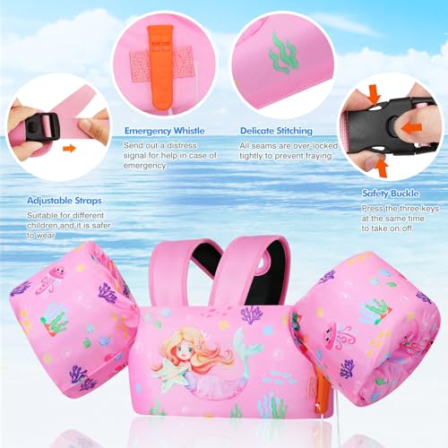 MoKo Toddler Swim Vest Arm Floats 20-50 lbs - Water Wings for Kids