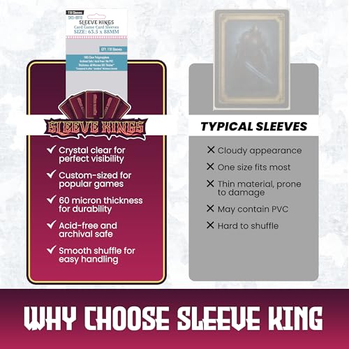 Standard Card Sleeves – 110 Count, Clear 60 Micron Thickness, MTG Size