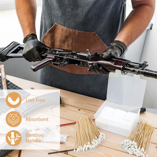 600 Pcs Gun Cleaning Supplies - 400 Patches & 200 Swabs