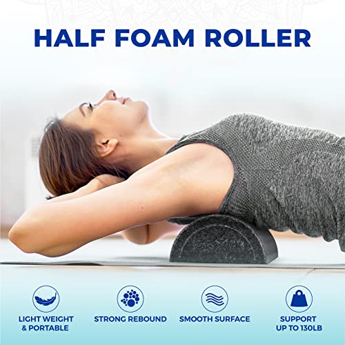 High-Density EPP Half Round Foam Roller - 18 Inch for Yoga & Pilates