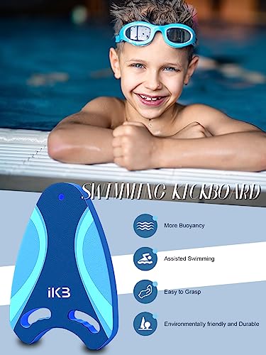 Ikanboo Nebulas Blue Swimming Kickboard for Kids & Adults, Pool Exercise Aid