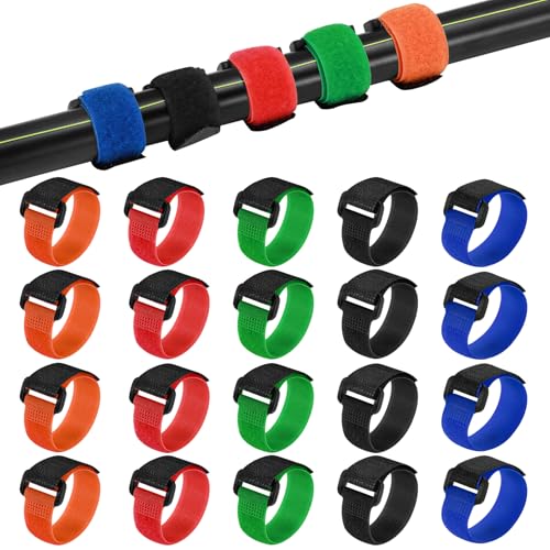 20Pcs Fishing Rod Holder Straps & Tackle Ties for Anglers