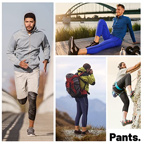 Men's 3/4 Compression Pants with Pockets - Royal Blue, Large