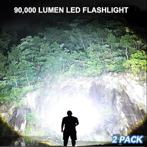 LBE Rechargeable 90,000 Lumens LED Flashlight 5 Modes Waterproof Camping Light