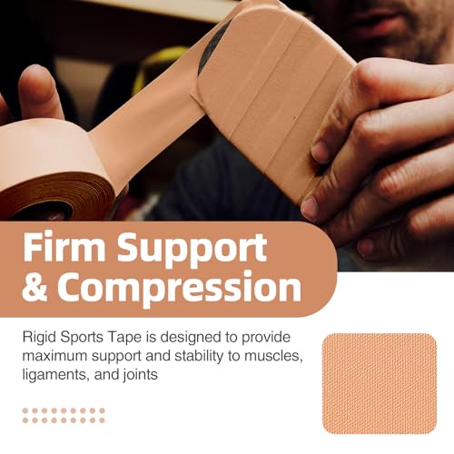 Athletic Tape - Rigid Sports Tape for Injuries, Easy Tear, 1.5" x 15yds